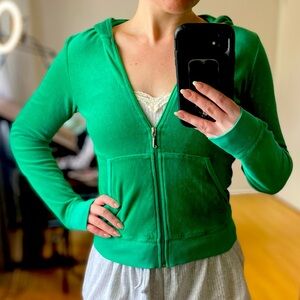 Juicy Couture Velour Green ZipUp Hoodie